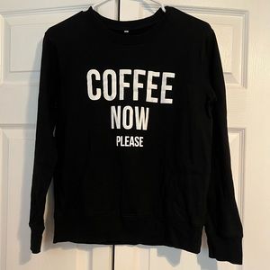 Coffee Now Please Sweater Size Small